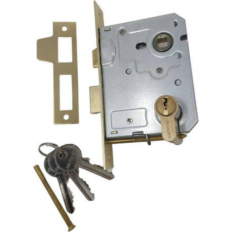 Antique Door Handle on Plate with Cylinder Lock and Cylinder