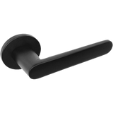 Matt black Modern Lever Handle on Round Rose
