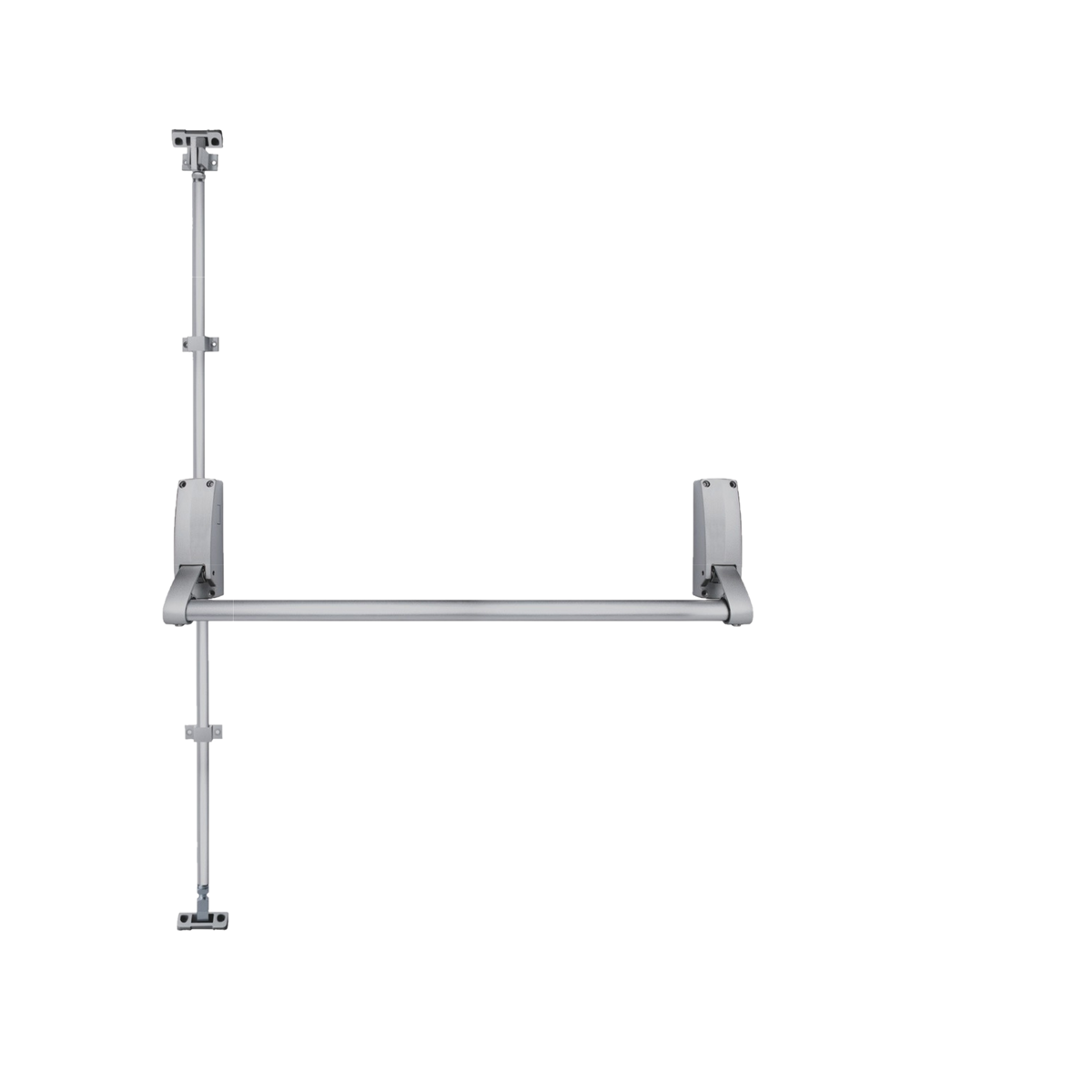 Emergency exit push bar with vertical bolts - single door