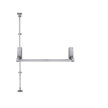 Emergency exit push bar with vertical bolts - single door