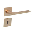 Modern Square Lever Door Handles on Square Rose - Rose Gold door handle on rose
