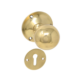 Round solid brass knob