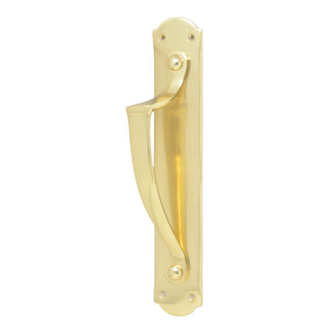 Classic Door Handle on Plate - Polished Brass