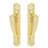 Classic Door Handle on Plate - Polished Brass