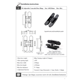 3D concealed  door hinge 30x140mm (60kg/pair)- silver/grey