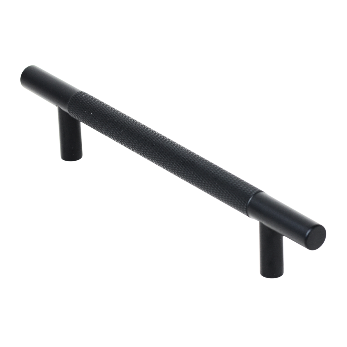 Knurled Cupboard Handle - Black 128mm