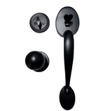 Entrance grip handle with latch and deadbolt in Matt Black - FOR SINGLE DOORS ONLY
