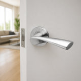 Sambava - Solid Stainless Steel Lever Handle on Rose