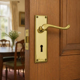 Timeless Victorian lever handle on square back plate 150mm