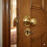 Round solid brass knob