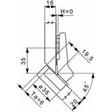 cupboard hinge - 45 degree