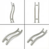 "S" shaped stainless steel pull handles 400mm CTC