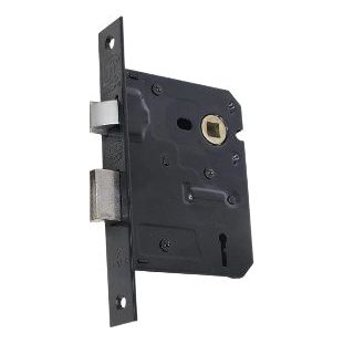 Matt Black Modern Door Handle with Two Lever Mortice Lock - Decor