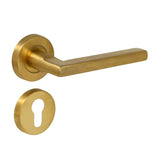 Brushed Brass PVD Pello lever handle on rose