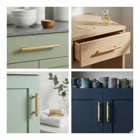 Knurled Cupboard Handle - Gold