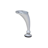 Designer Curved Furniture Leg in Satin Chrome