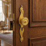 Decorative Knob on Plate - Brass Plated