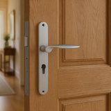 "Flag" - Matt chrome classic door handles on back plate