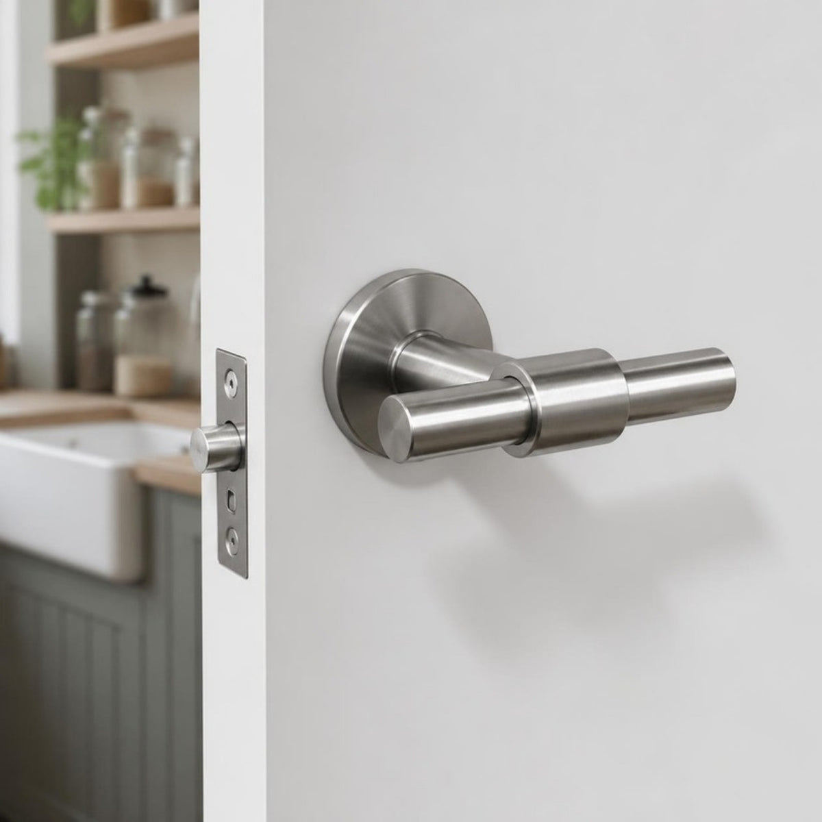 Brushed stainless steel T-pull Door Handle