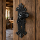 Wrought iron knob on back plate