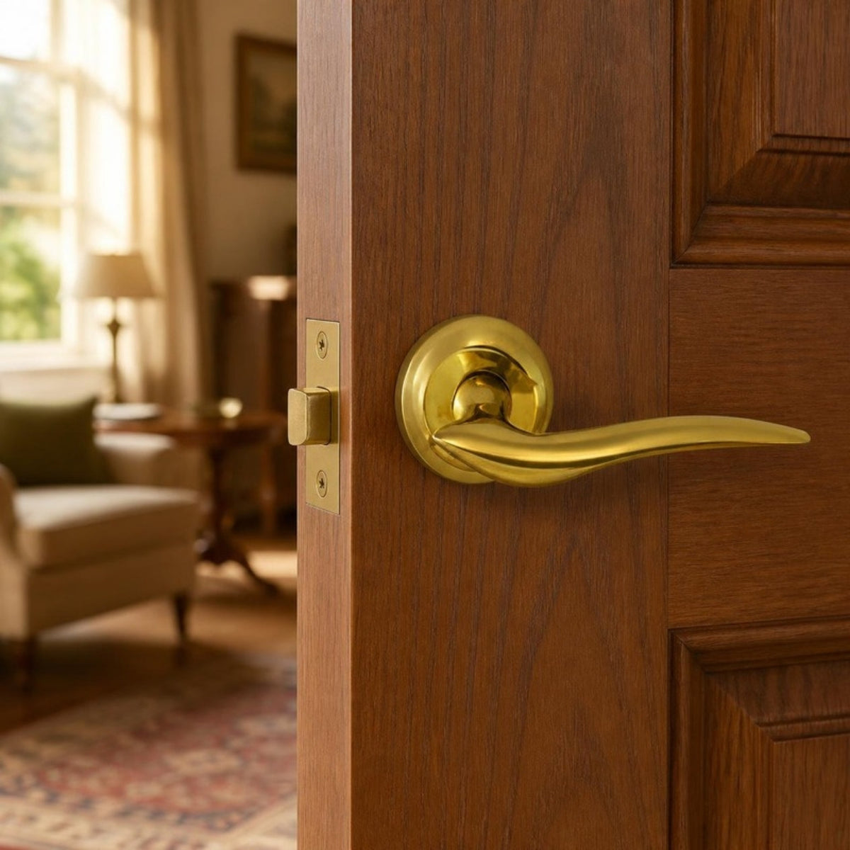 Dove Classic Door Handle on Rose