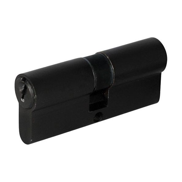 Matt Black Knurled Door Handle Bundle with Cylinder Lock and Cylinder