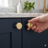 Brushed Brass Minimalistic Cupboard Knob - 32mm - Each