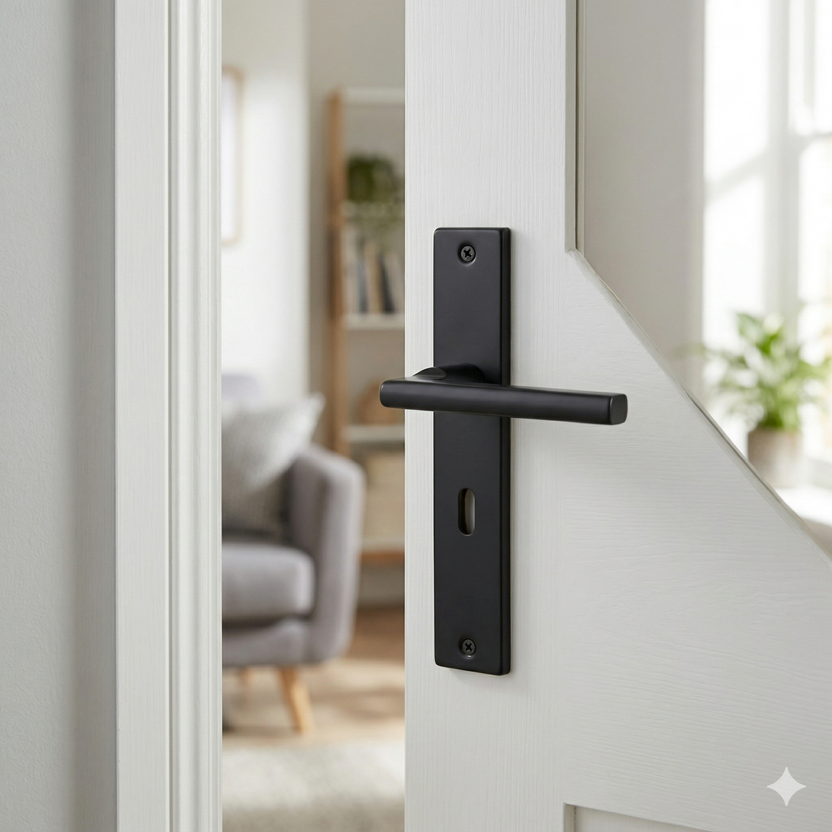 Modern Black Lever Handle on 220mm x 40mm Square Plate