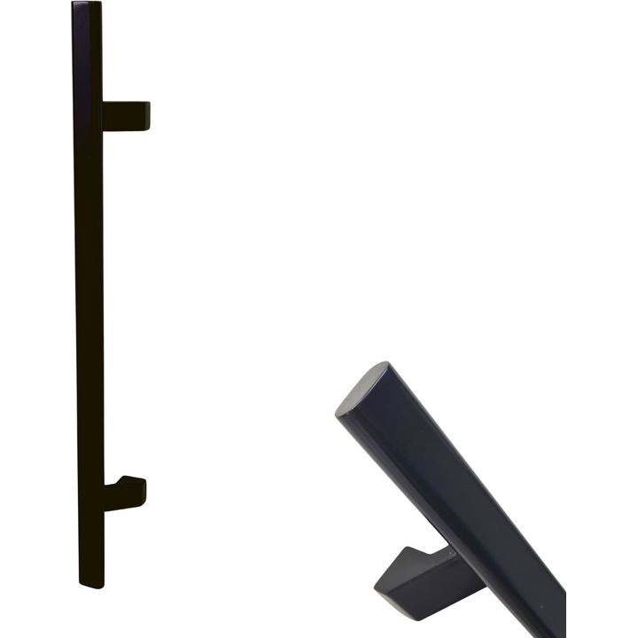 600mm Matt black offset oval grip T-pull handles (sold in pairs)