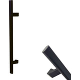 600mm Matt black offset oval grip T-pull handles (sold in pairs)