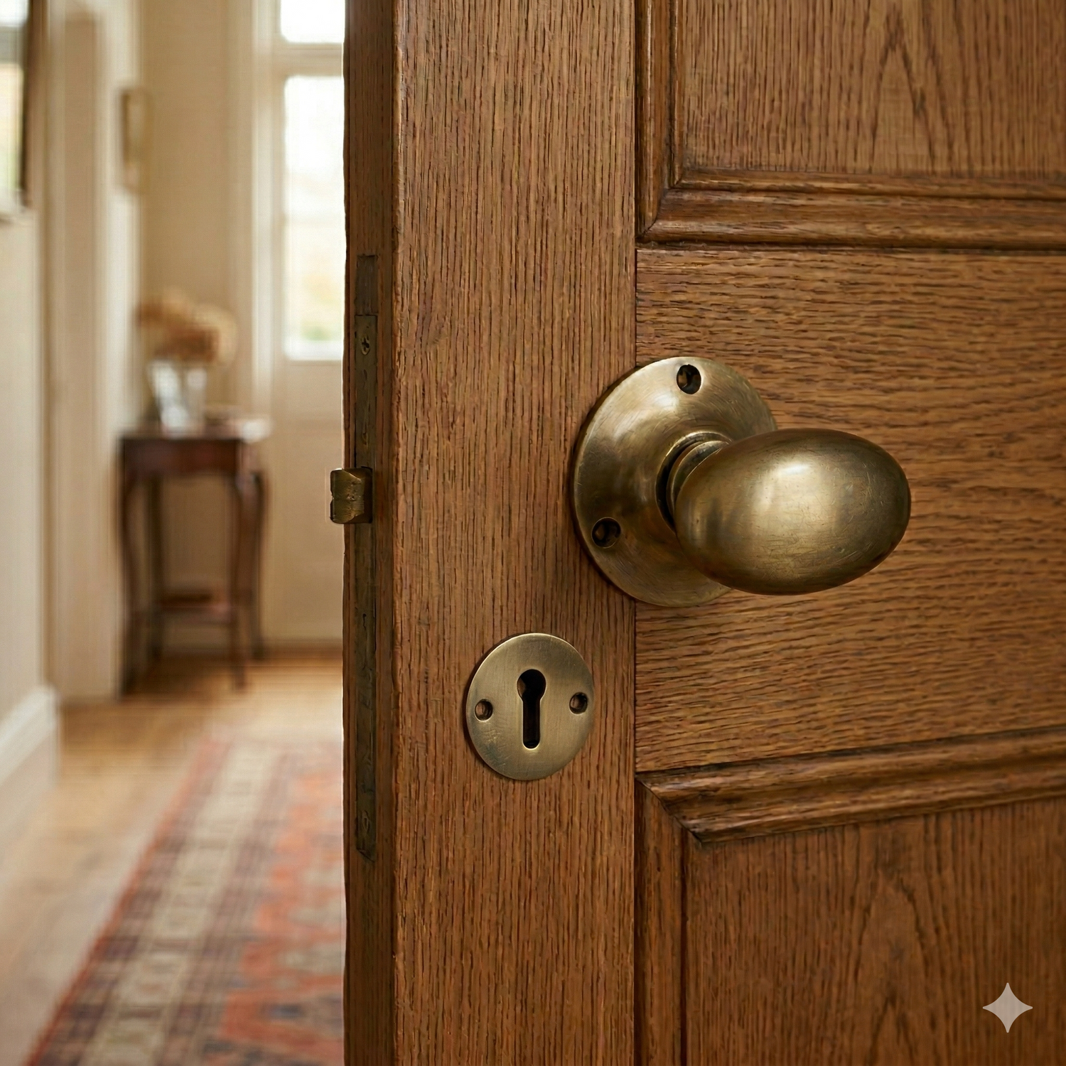 Oval solid brass knob - non-spring action