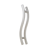 "S" shaped stainless steel pull handles 400mm CTC