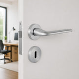 Italian lever handle on round rose - "Roboquattro" series by Columbo Designs