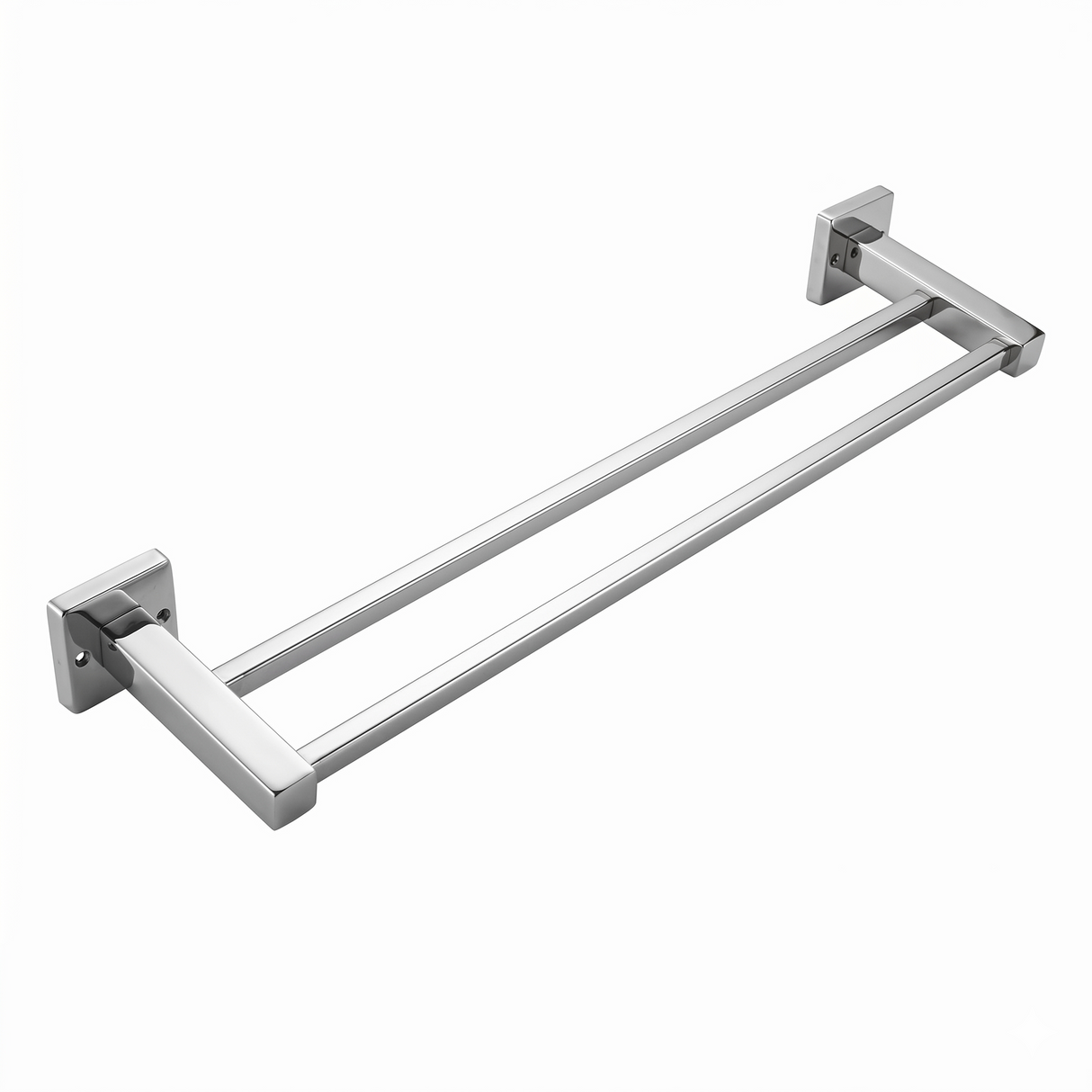 Square stainless steel double towel rail