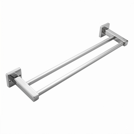 Square stainless steel double towel rail