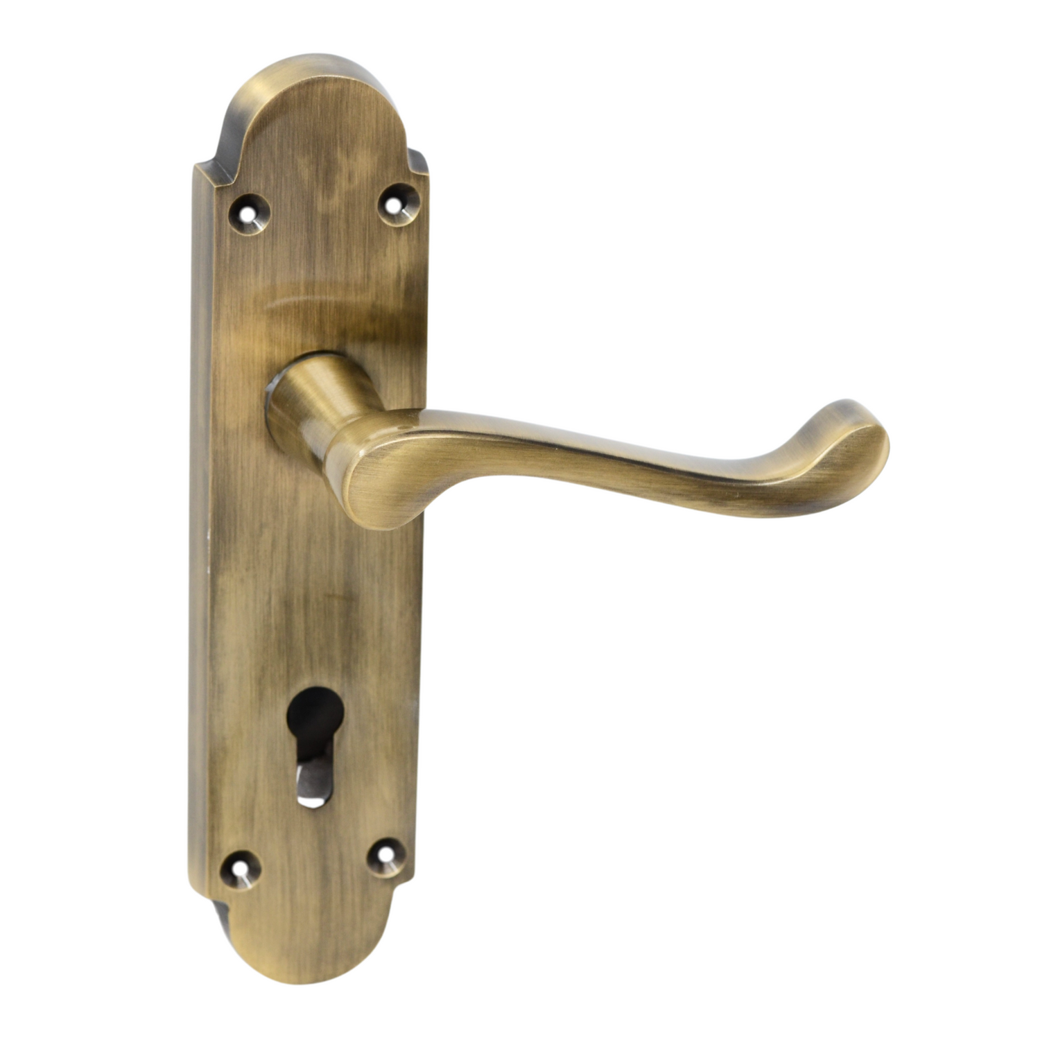 Antique Brass Door Handles - Lever Handle on Plate