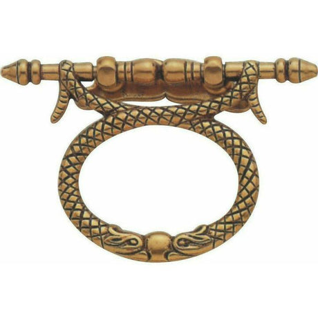 Antique ring drawer handle - serpant