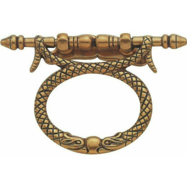 Antique ring drawer handle - serpant