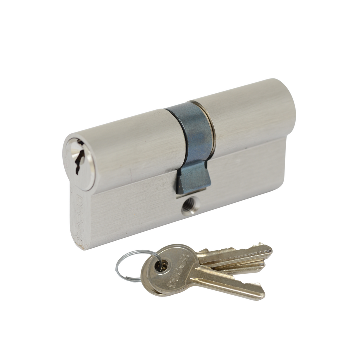 Brushed Nickel Double Cylinder - 65mm