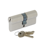Brushed Nickel Double Cylinder - 65mm