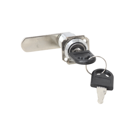 Chrome Cam Lock - 30mm - Straight cupboard lock