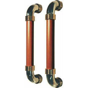 Chrome, gold and cherry wood pull handle PULL HANDLES