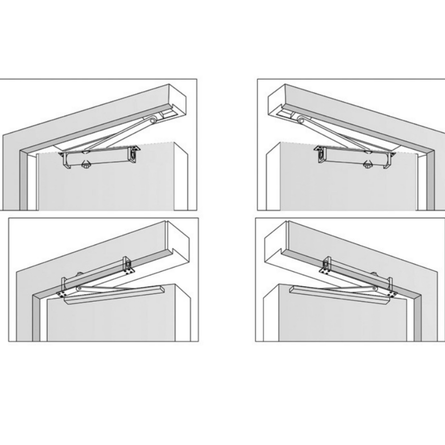 Concealed heavy duty door closer