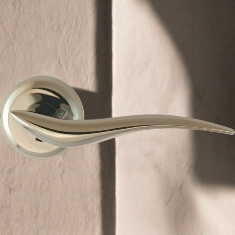 Dove door handle on rose