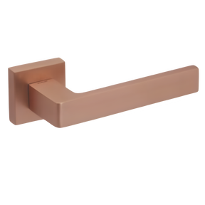 Italian lever handle on rose - matt rose gold