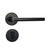 Matt Black Modern Stainless Steel Door Handle on Rose "Pello" door handle on rose