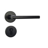 Matt Black Modern Stainless Steel Door Handle on Rose "Pello" door handle on rose