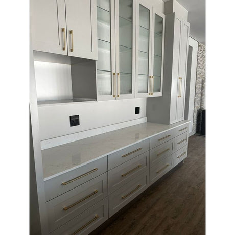 Matt Brass Slim Cupboard Handle - 256mm CTC cupboard handle