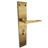 Modern Matt Brass Lever Handle on long back plate