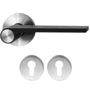 "Outline" - stainless steel door handles on rose